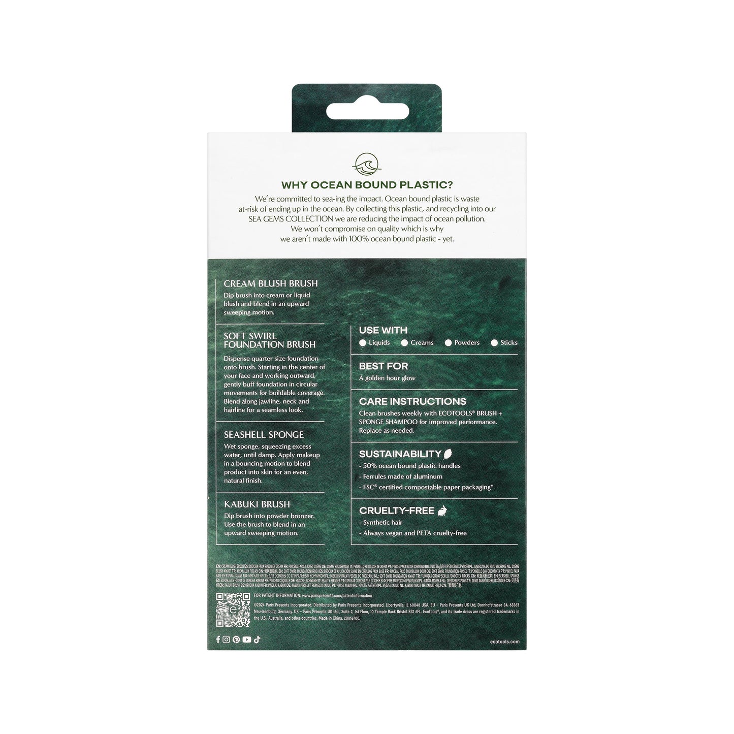 Elevate Your Makeup Game with the EcoTools Sea Gems 4-Piece Face Brush & Sponge Set