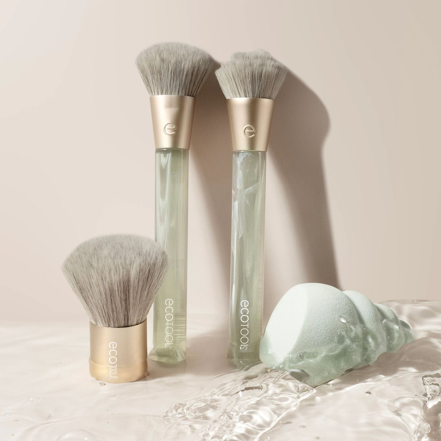 Elevate Your Makeup Game with the EcoTools Sea Gems 4-Piece Face Brush & Sponge Set