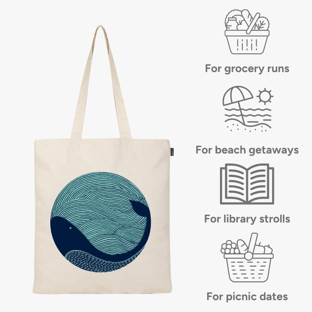 Tote Bag for Women, Reusable Grocery Bag, Canvas Tote Bag for Shopping, Cotton Bag for Daily Use, Gifts for Women