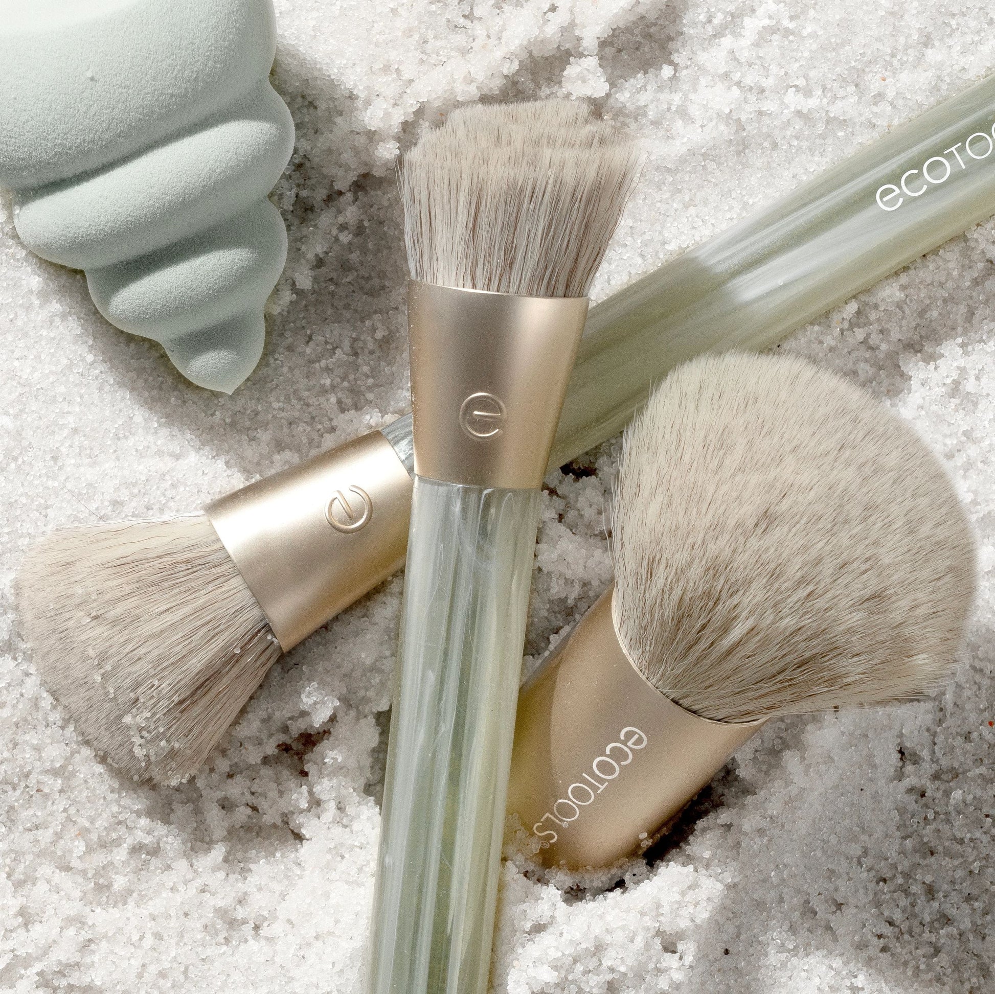 Elevate Your Makeup Game with the EcoTools Sea Gems 4-Piece Face Brush & Sponge Set