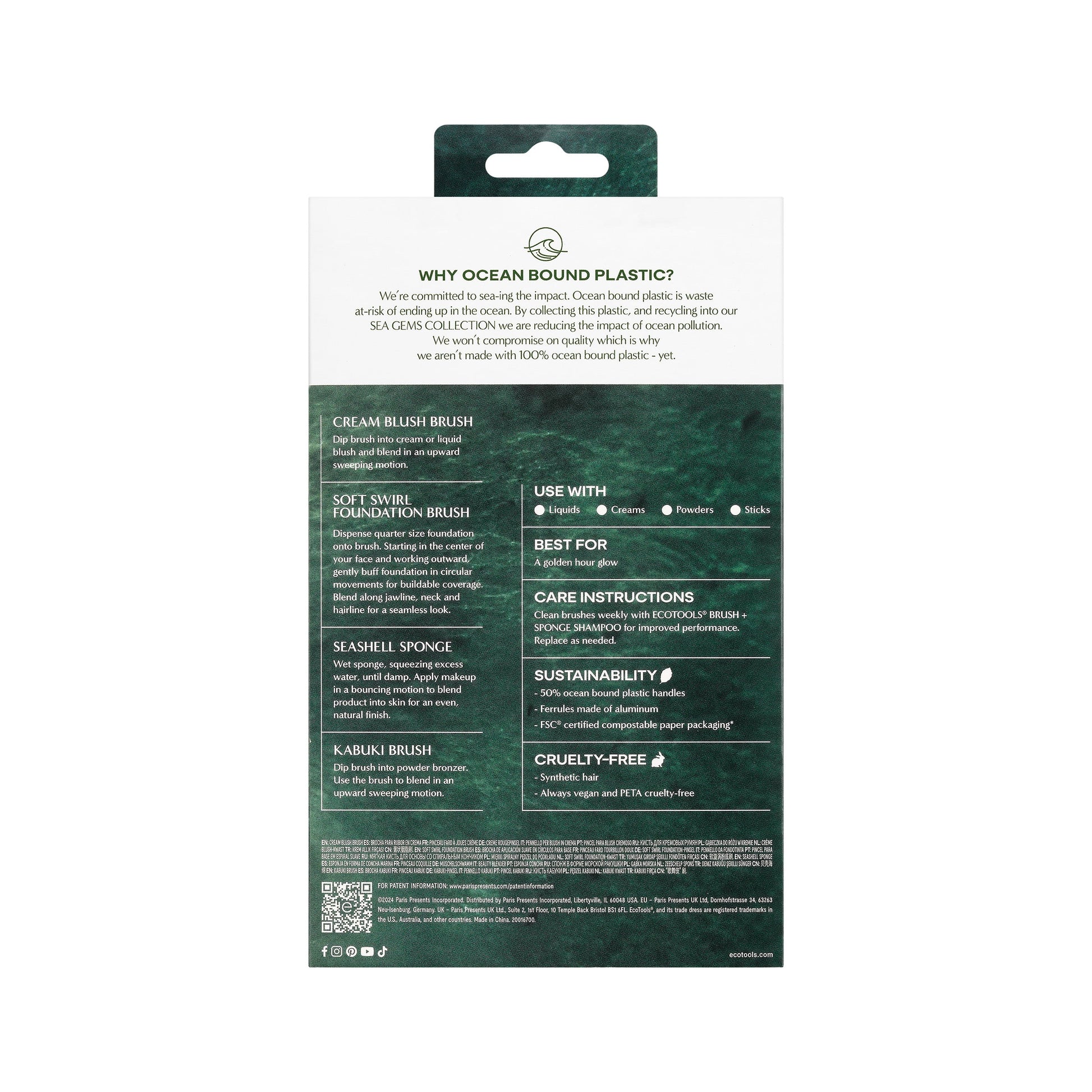 Elevate Your Makeup Game with the EcoTools Sea Gems 4-Piece Face Brush & Sponge Set