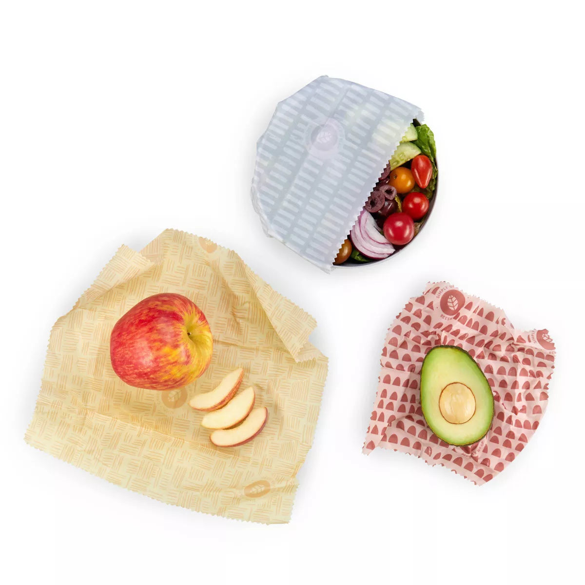 Eco-Friendly Simply Green Beeswax Food Wraps - Assorted Sizes for Fresh Food Storage
