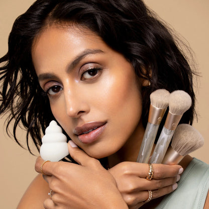 Elevate Your Makeup Game with the EcoTools Sea Gems 4-Piece Face Brush & Sponge Set