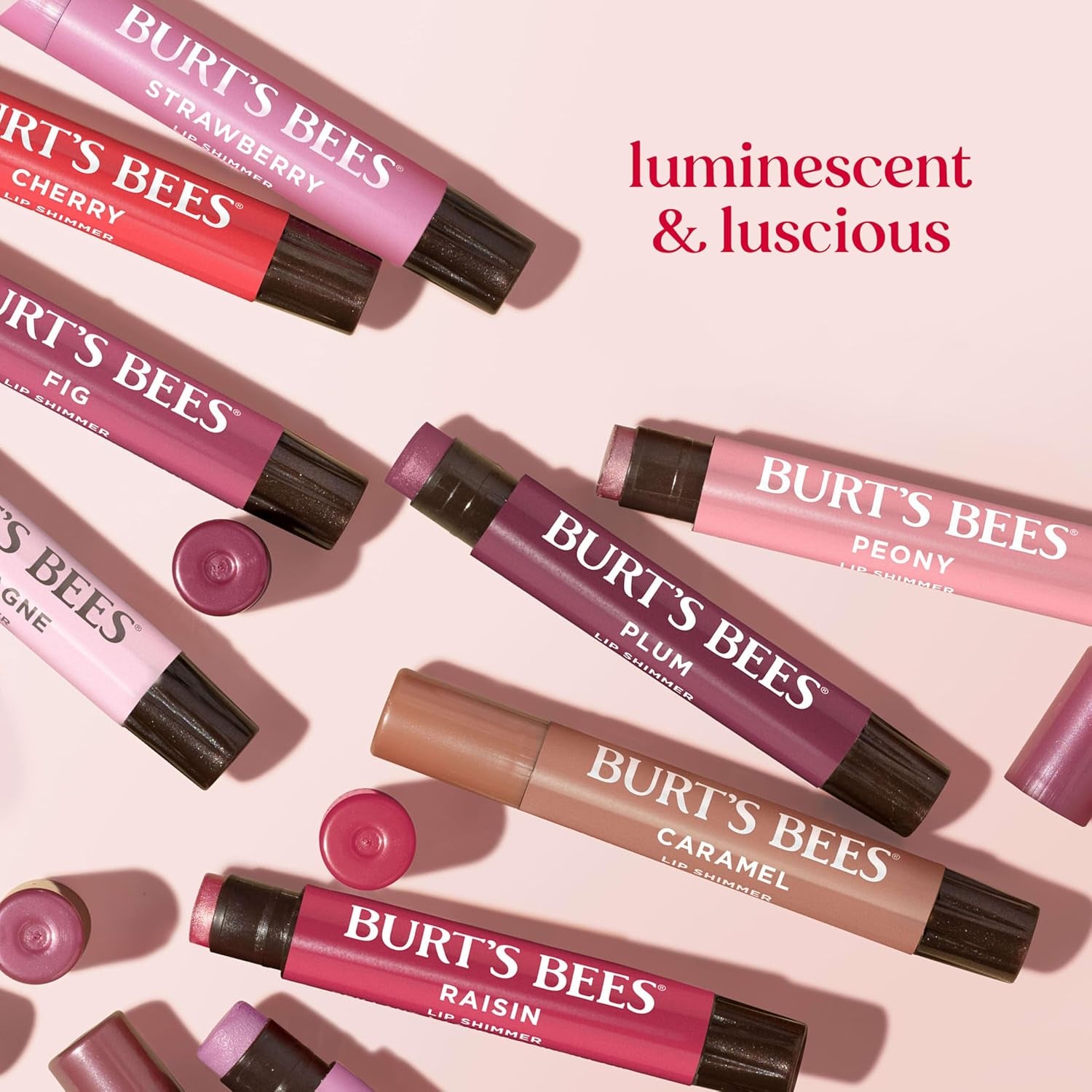 Shimmer Lip Tint, Tinted Lip Balm Stick, Moisturizing for All Day Hydration with Natural Glowy Pigmented Finish & Buildable Color, Peony, 1 Tube, 0.09 Oz.