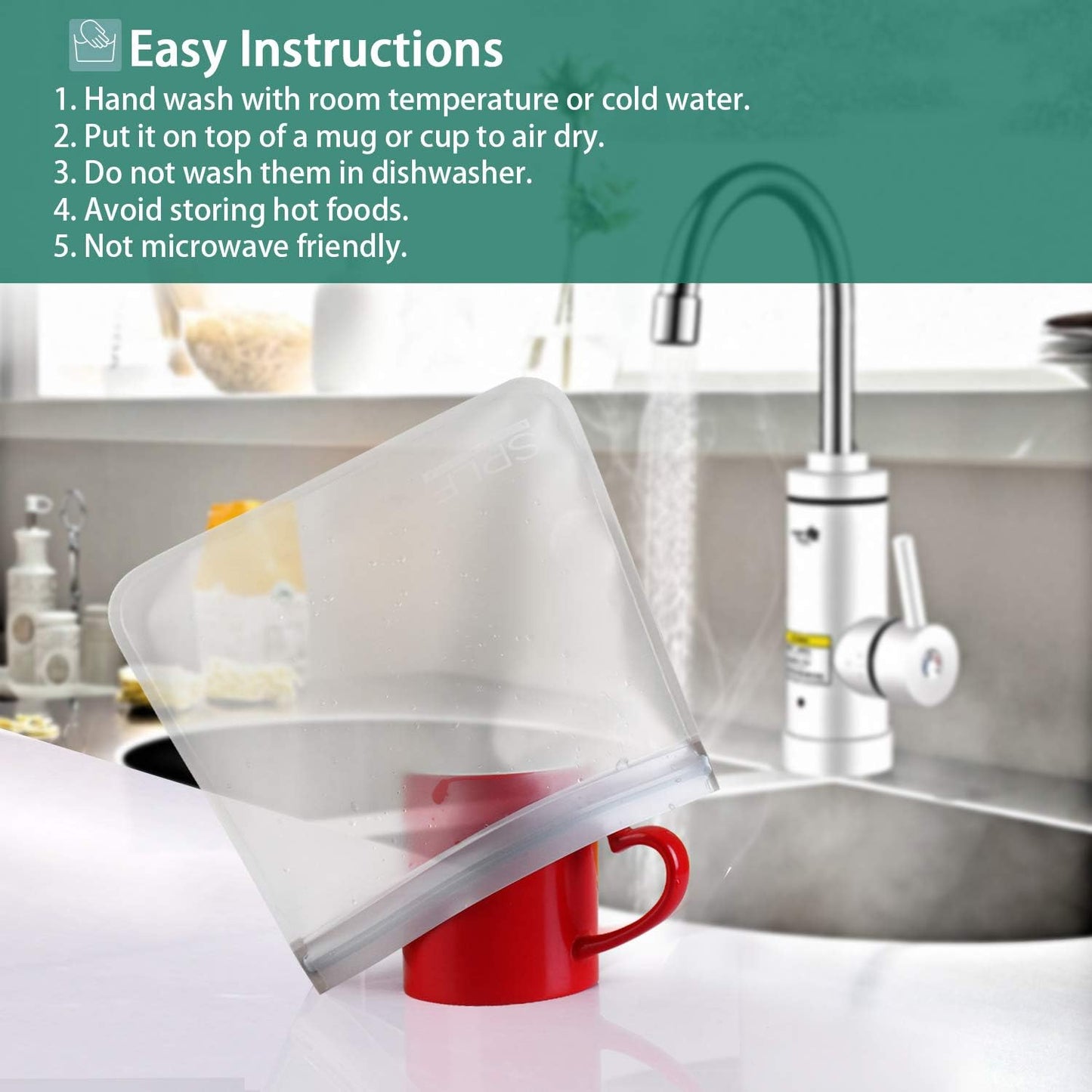 18 Pack Reusable Storage Bags - Eco-Friendly, BPA-Free Silicone & PEVA for All Your Food Storage Needs!