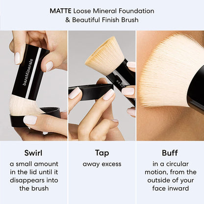 Original Matte Loose Powder Foundation SPF 15, Clean Mineral Powder Face Makeup, Sheer-To-Full Coverage, Reduces Shine, Talc-Free, Non-Comedogenic, Vegan