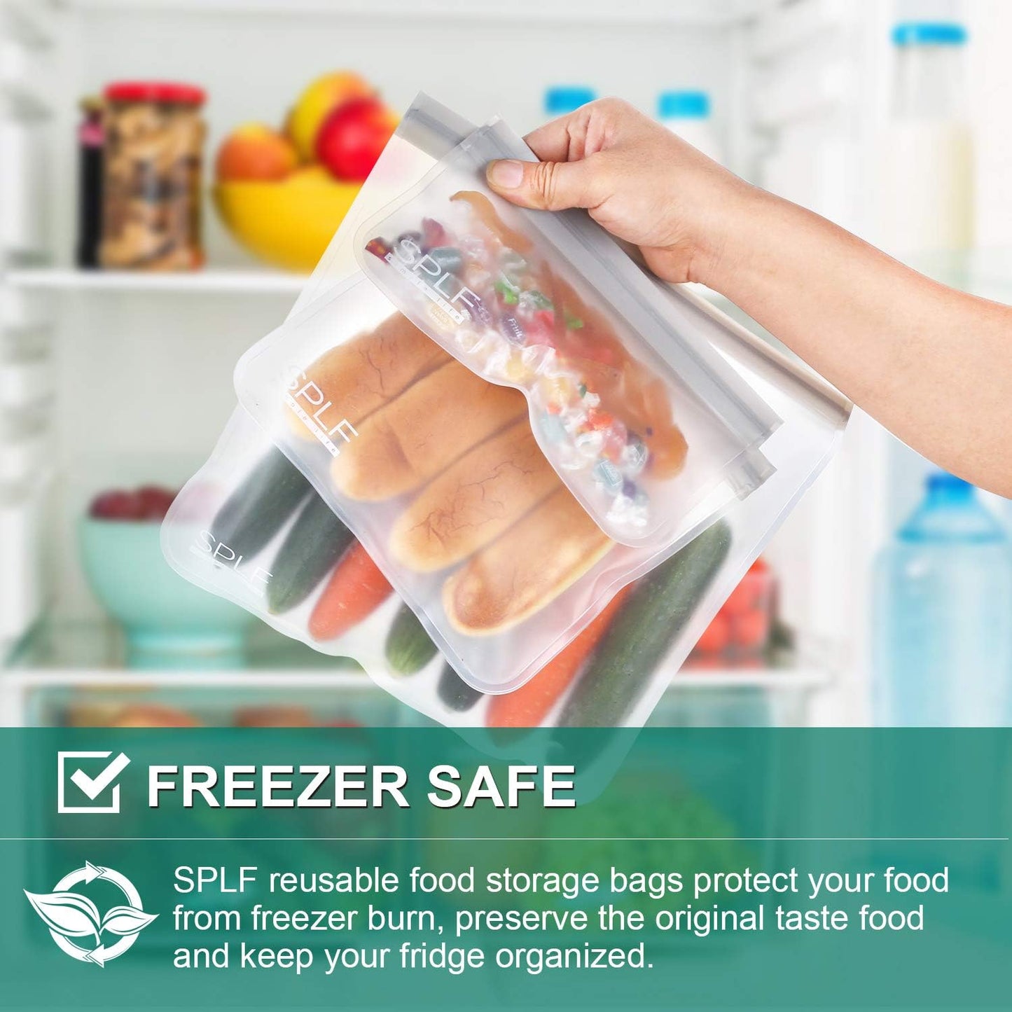 18 Pack Reusable Storage Bags - Eco-Friendly, BPA-Free Silicone & PEVA for All Your Food Storage Needs!