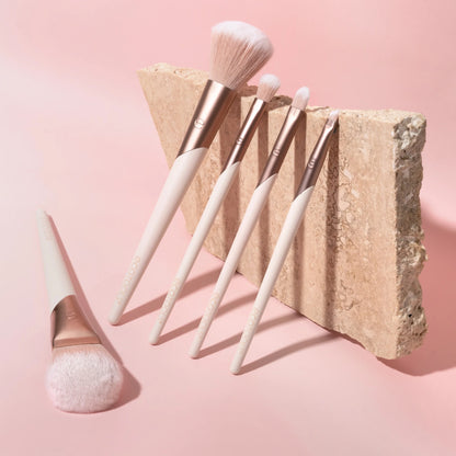 Luxe Natural Makeup Brush Set, for Face, Cheek, and Eye Makeup, 5 Piece Set
