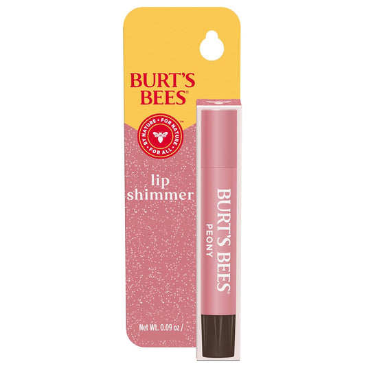 Shimmer Lip Tint, Tinted Lip Balm Stick, Moisturizing for All Day Hydration with Natural Glowy Pigmented Finish & Buildable Color, Peony, 1 Tube, 0.09 Oz.