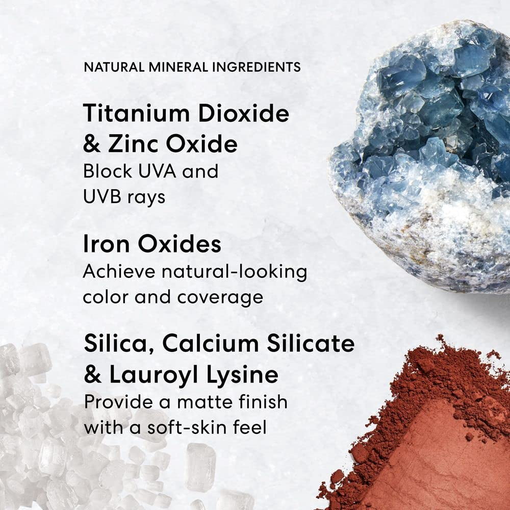 Original Matte Loose Powder Foundation SPF 15, Clean Mineral Powder Face Makeup, Sheer-To-Full Coverage, Reduces Shine, Talc-Free, Non-Comedogenic, Vegan