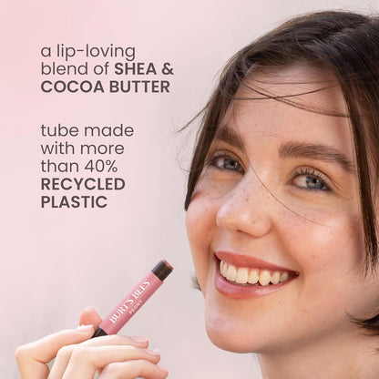 Shimmer Lip Tint, Tinted Lip Balm Stick, Moisturizing for All Day Hydration with Natural Glowy Pigmented Finish & Buildable Color, Peony, 1 Tube, 0.09 Oz.