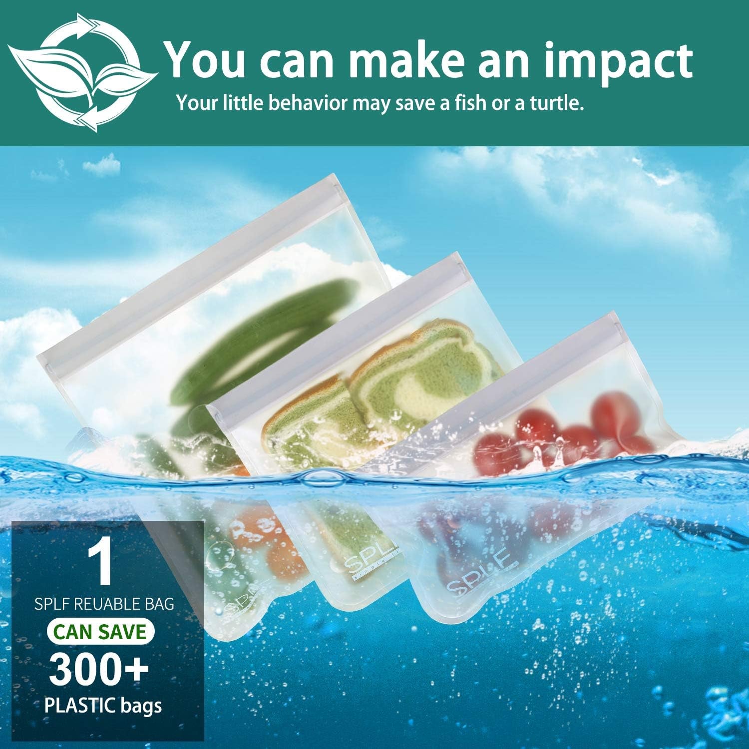 18 Pack Reusable Storage Bags - Eco-Friendly, BPA-Free Silicone & PEVA for All Your Food Storage Needs!