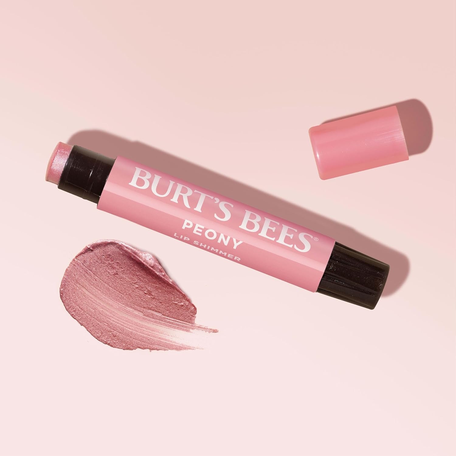 Shimmer Lip Tint, Tinted Lip Balm Stick, Moisturizing for All Day Hydration with Natural Glowy Pigmented Finish & Buildable Color, Peony, 1 Tube, 0.09 Oz.