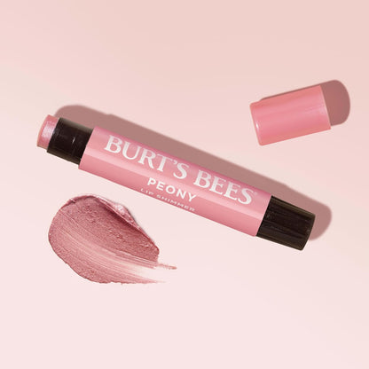 Shimmer Lip Tint, Tinted Lip Balm Stick, Moisturizing for All Day Hydration with Natural Glowy Pigmented Finish & Buildable Color, Peony, 1 Tube, 0.09 Oz.