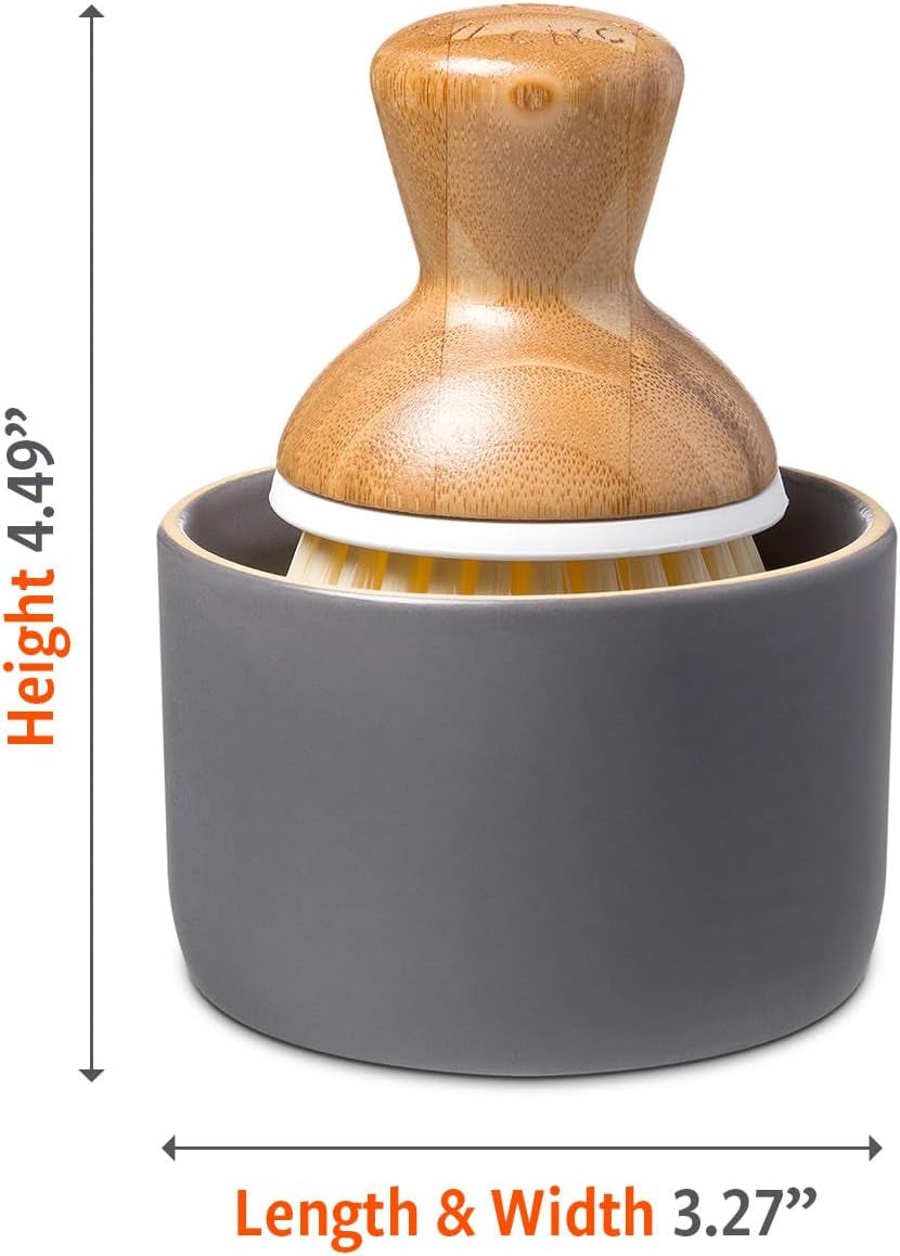 Elevate Your Dishwashing Experience with the Full Circle Bubble Up Bamboo Dish Brush & Ceramic Soap Dispenser Set - Stylish, Eco-Friendly Kitchen Essential!